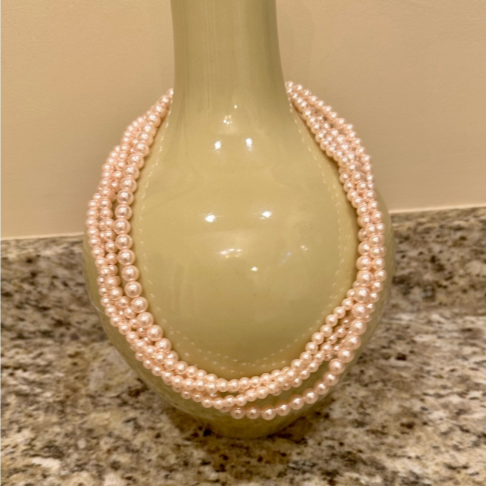Vintage 4 Strand Faux Pearl Necklace 19 inches